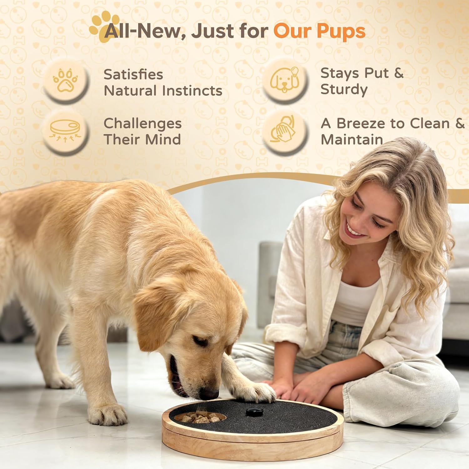 High Quality Luxury Durable Round Dog Scratcher Toy Nail Scratch Board &amp; File Toy-Wood Or Bamboo Material