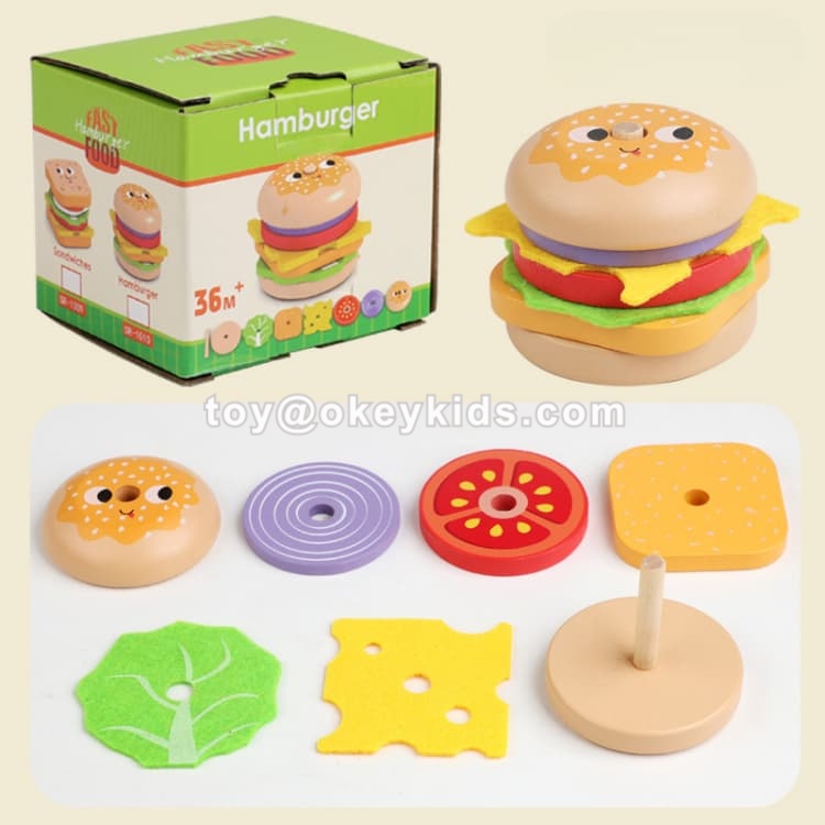 Wooden Sandwich Toy Side View