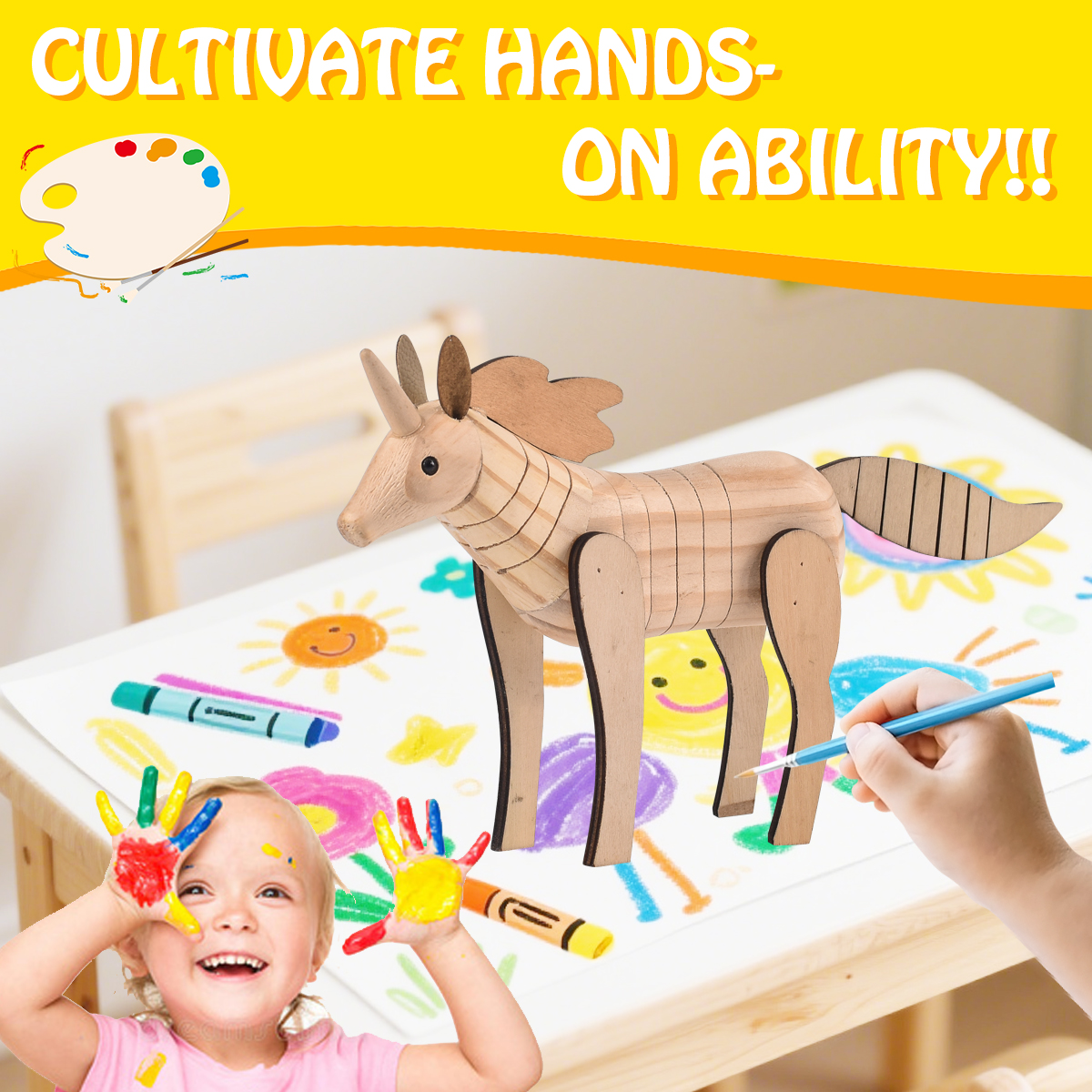 Promotion Gift Handmade Wooden Horse Toy Delicate Craft Wood Carving Animal Figures