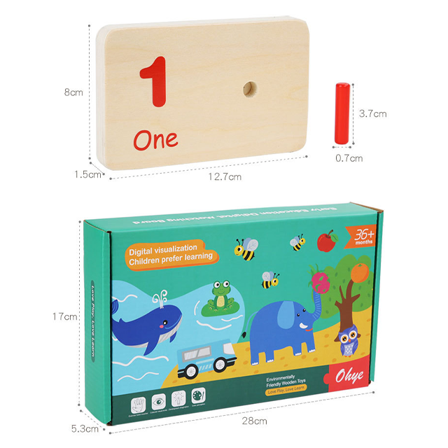 Children's Montessori Sensory Early Education Math Learning Stick Color Cognition Matching Board Wooden Stick Game Education Toy