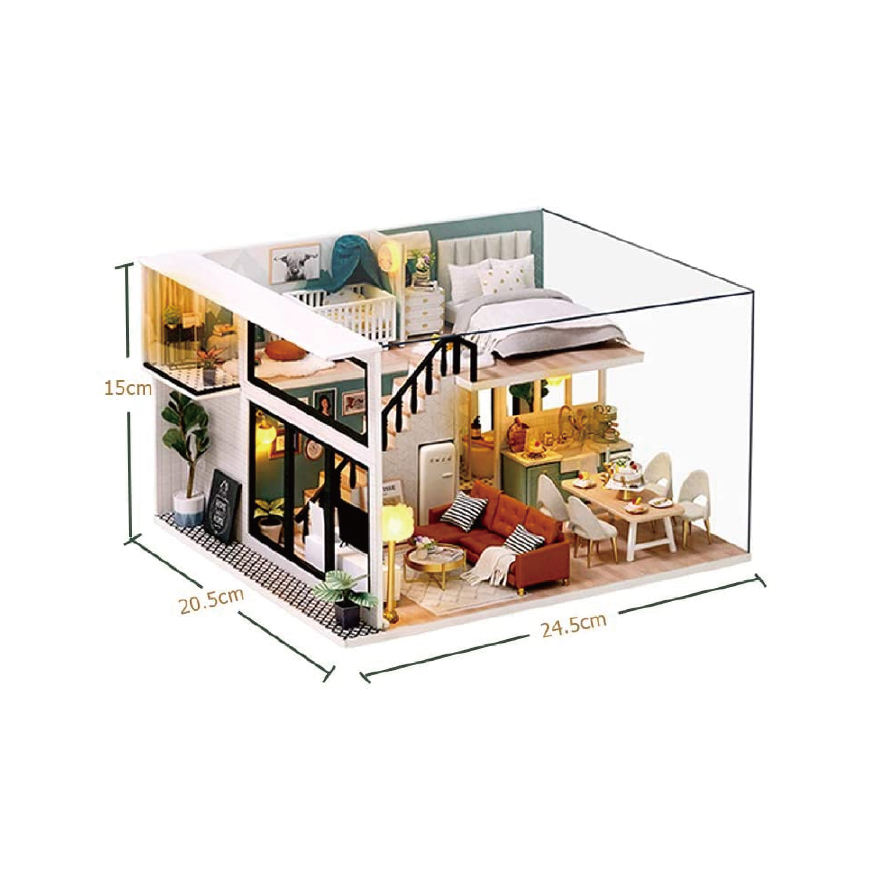 Factory Direct Selling Diy Miniatures 1:12 Wooden Kits Decoration Doll House Toy Educational Dollhouse Miniatures