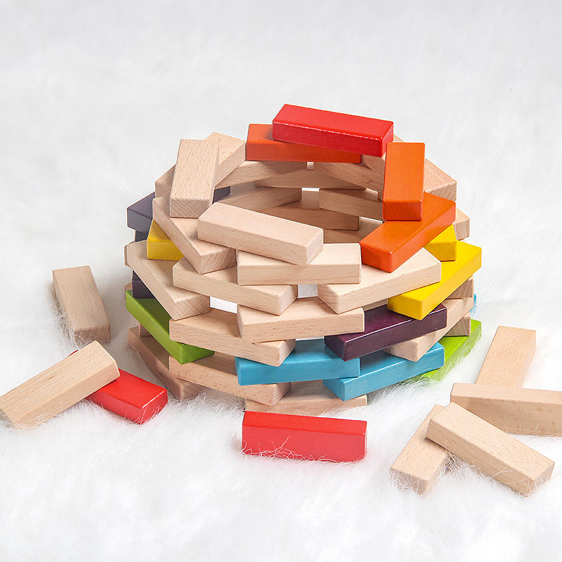 Colored Durable Craft Wooden Blocks DIY Style Building Creative Play Gift Wall Signage and Wooden Box for Children and Adults