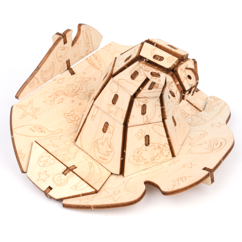 3D Wooden Puzzle Wizard's Hat Details 3