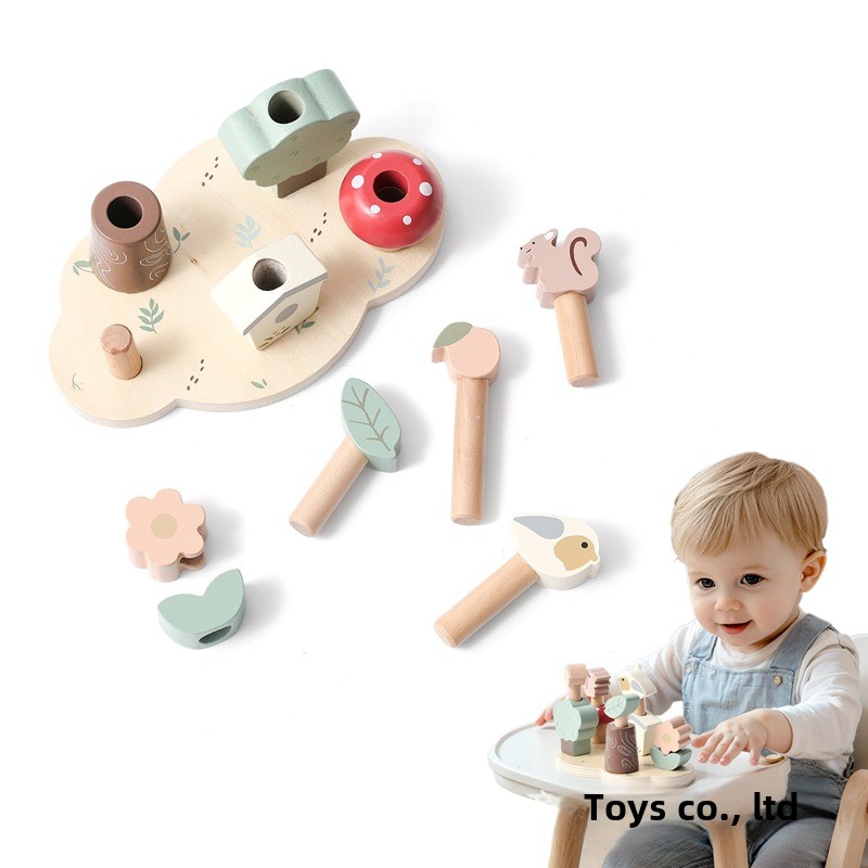 Unisex Wooden Forest Animal Interactive Toy