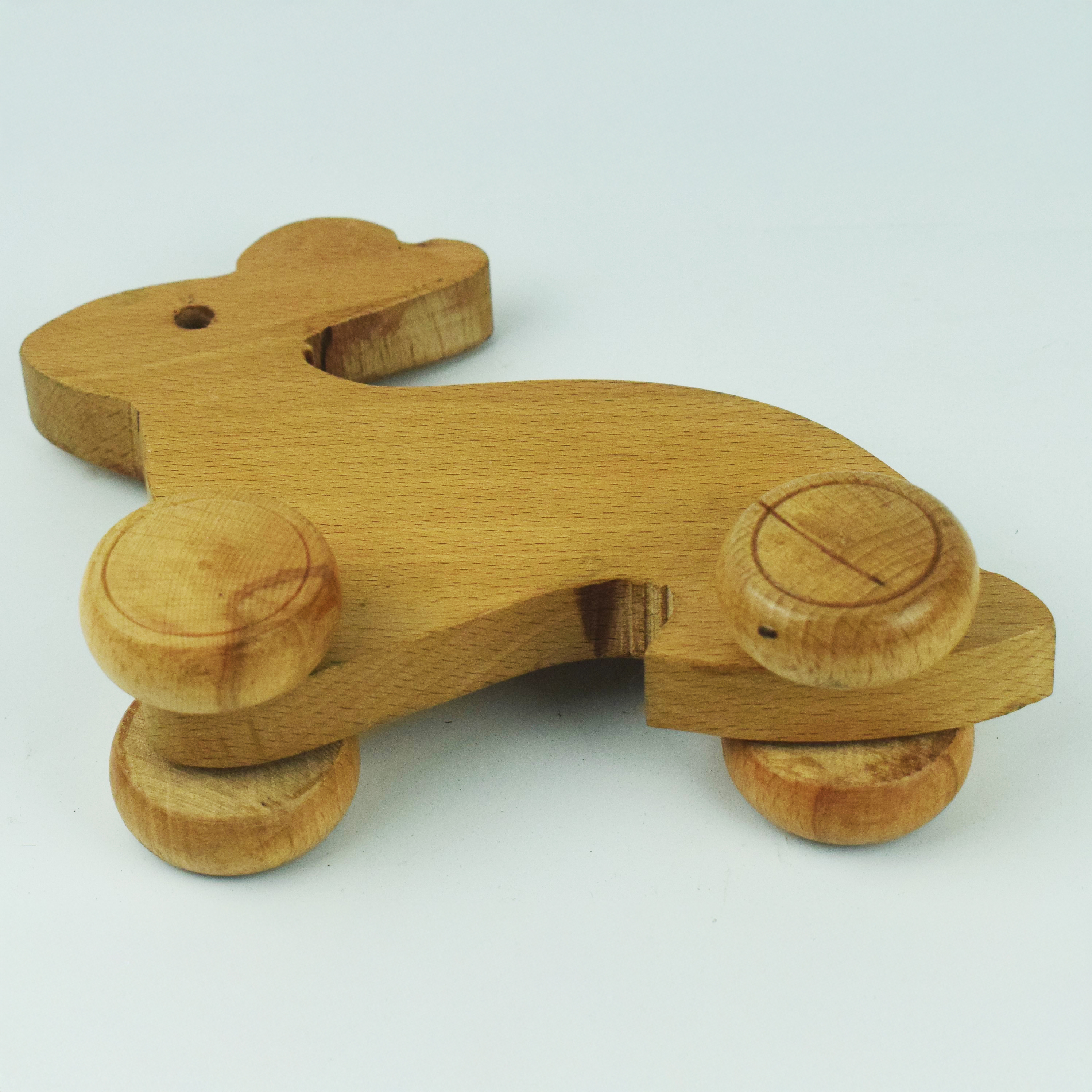 Wooden Rabbit Pull-Along Toy for Kids Toddler Desk Decoration and Encourages Walking for Home and Office