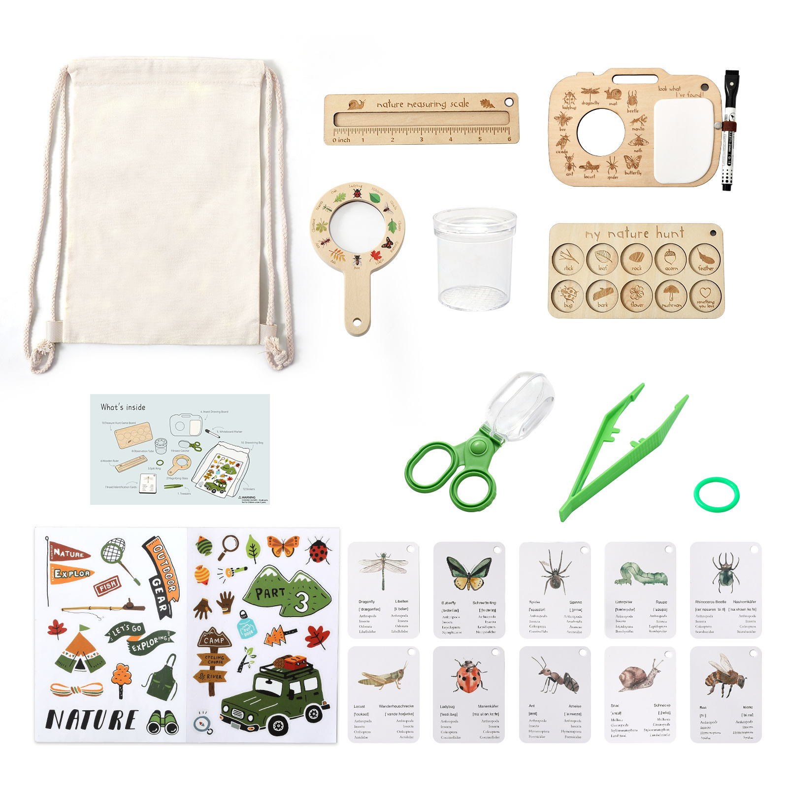 NEW Multifunctional Outdoor Adventure Nature Exploration Toys for Preschool Baby Toddlers Wood Capture Insects Outdoor Learning