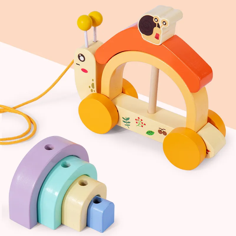 Wooden Snail-Shaped Baby Puzzle Detail 4