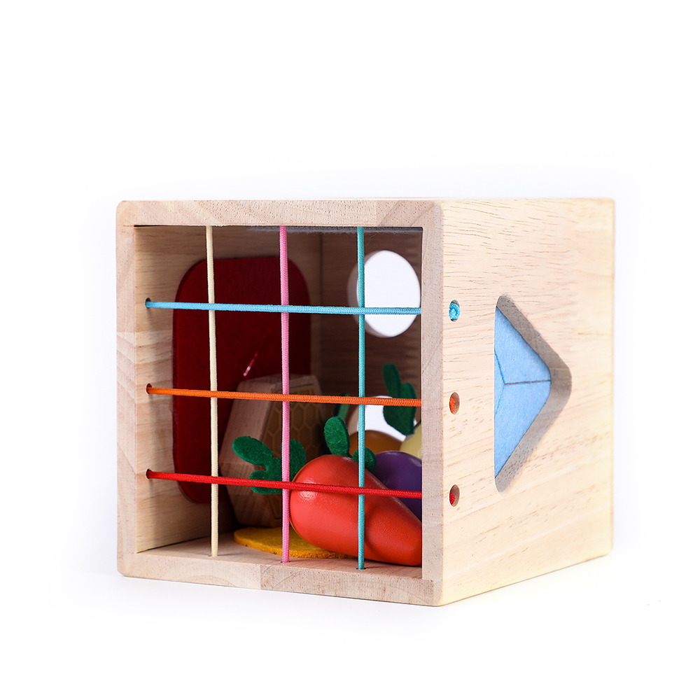 EDUsense Baby Wooden Silicone Touch Radish Blocks Color Recognition Box Toys Shape Matching Montessori Educational Toys