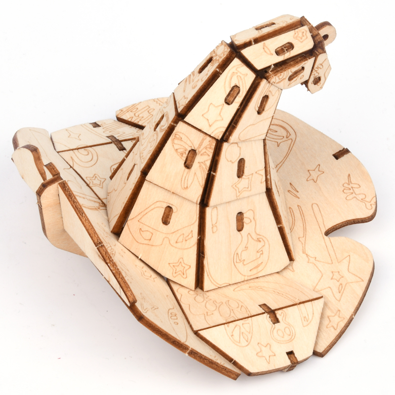 3D Wooden Puzzle Wizard's Hat Details 4