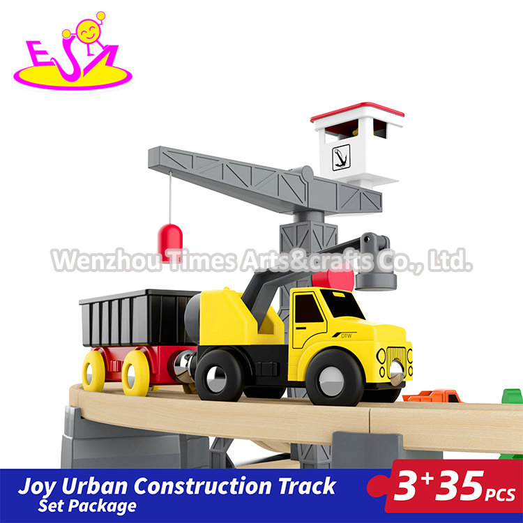 Customize Cheap 35 PCS Assembly Slot Toys Wooden Train Track Set for Kids W04c246