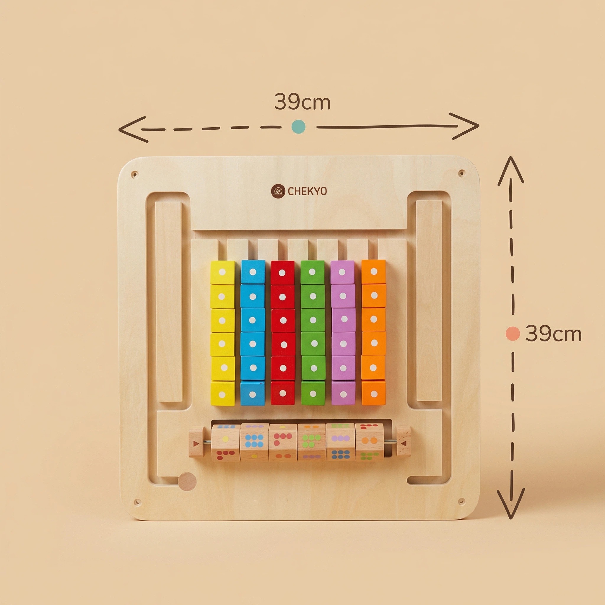 STEM Wall Toy Wooden Abacus Counting &amp; Color Matching Puzzle for Toddlers, Preschool Math Learning &amp; Fine Motor Skills Activity