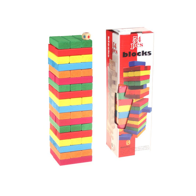 Children's Educational Wood Boxes Stacked Building Blocks Stacked High Early Education Building Blocks Puzzle Blocks