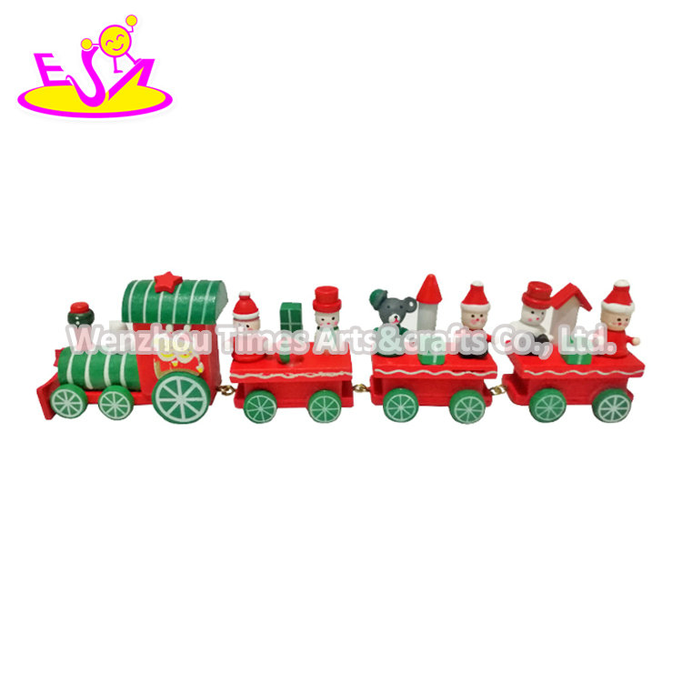Top Fashion Mini Wood Christmas Village Train Set for Decorations W04A506