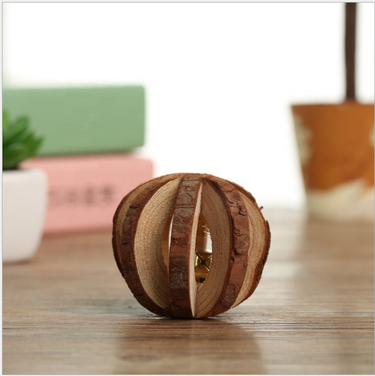 Wooden Hamster Mouse Toy Rustic Log Bark Wood Hollow Tree Trunk Hamster Raw Chew Toy