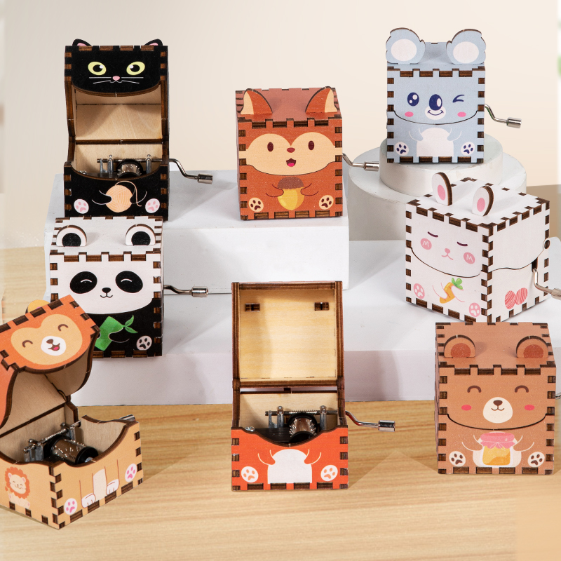 Educational Wooden Animal Music Box Fun Toys with Musical Features