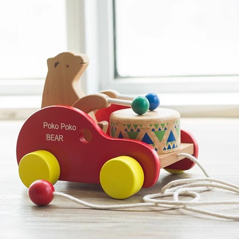Cross-border Walker Pull-Along Wooden Educational Toy for 4-6 Year Olds Early Learning Children's Gift