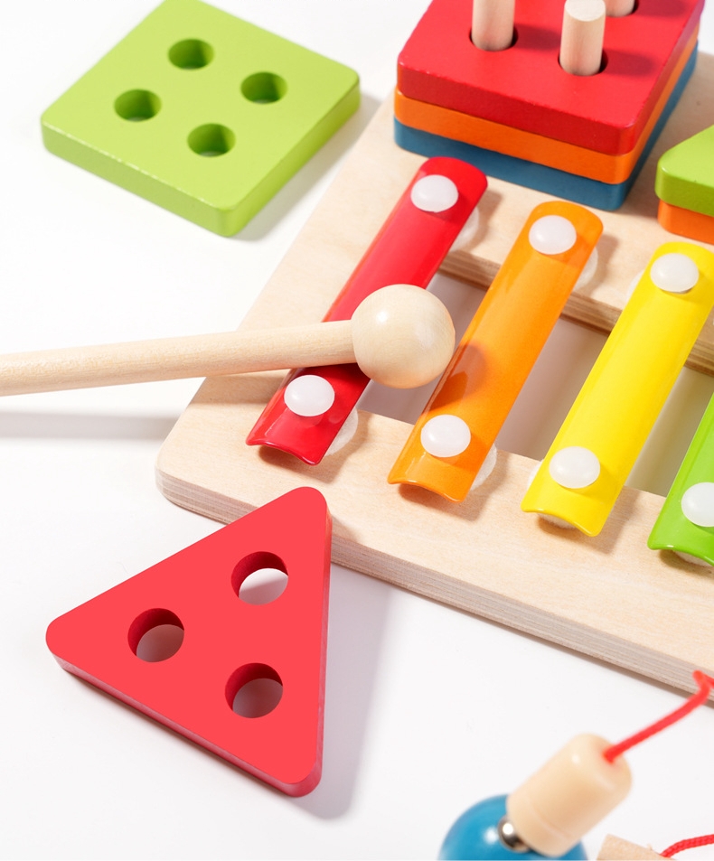 CPC CE Children Color Shape Recognition Magnetic Fishing Game Wooden Sorting Stacking Toys