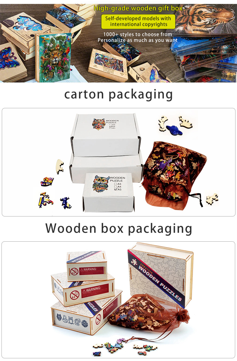 Wooden Puzzle Dimensions Chart