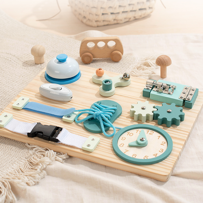 Custom Montessori Children's Wooden Gear Busy Board DIY Activity Sensory Gift Toys for Boys and Girls