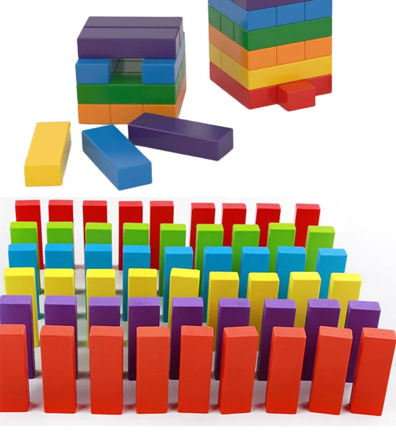 Wooden Toy Tumbling Tower Brick Building Game Toppling Blocks