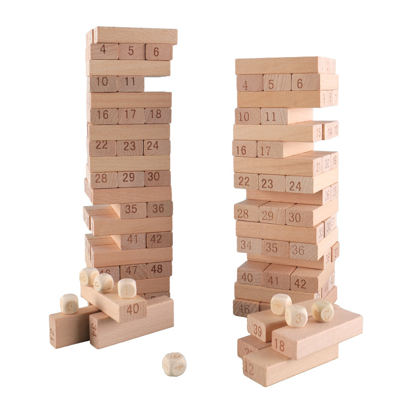 Children's Educational Wood Boxes Stacked Building Blocks Stacked High Early Education Building Blocks Puzzle Blocks