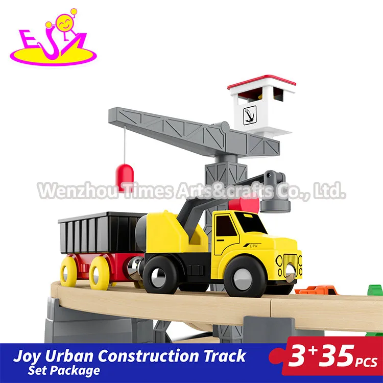 Customize Cheap 35 PCS Assembly Slot Toys Wooden Train Track Set for Kids W04c246