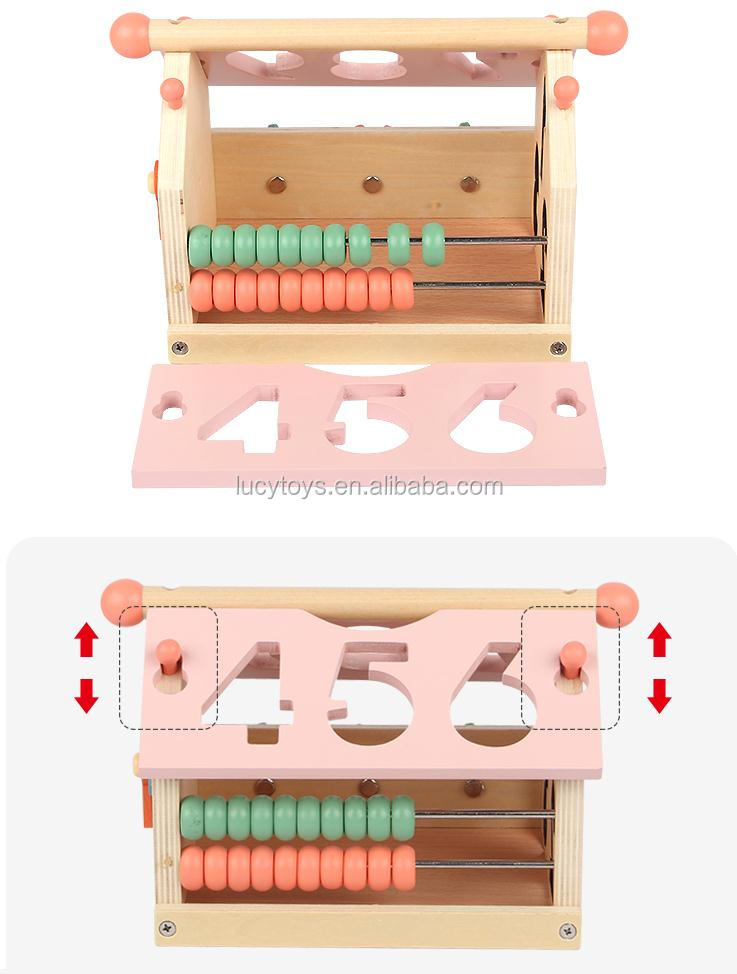 Multi-functional Kids Wooden Math Toy Educational Shape Sort Toys