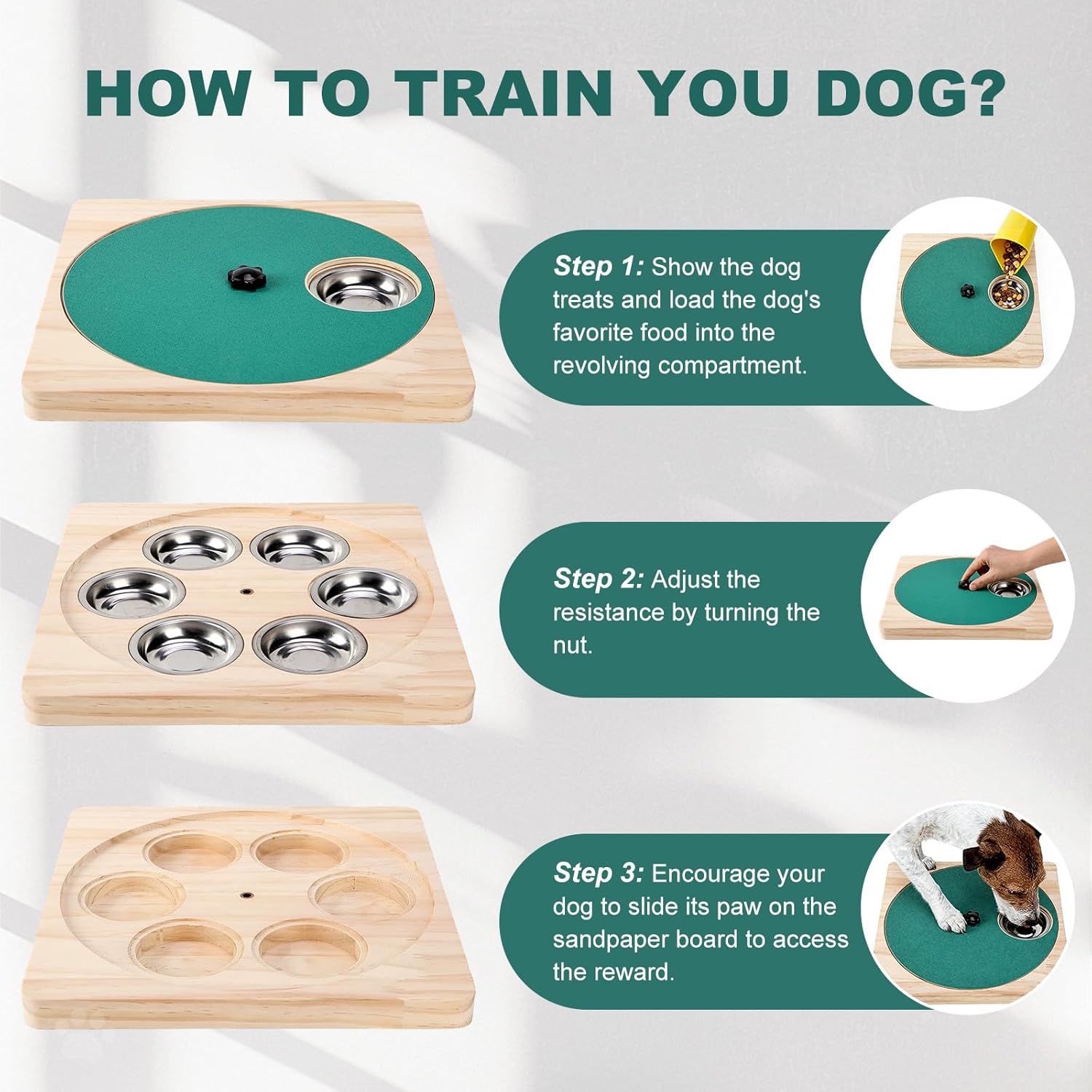 High Quality Stainless Steel Wood Dog Nail Scratch Board Pad Feeding Puzzle Bowl Toy