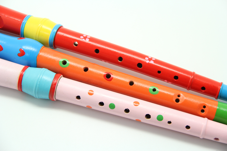 Flute Musical Instrument Toy 8 Hole Open Hole Colorful Wooden Kids 3+ Opp Bag Bee Technology C Tone Combo Set Offered