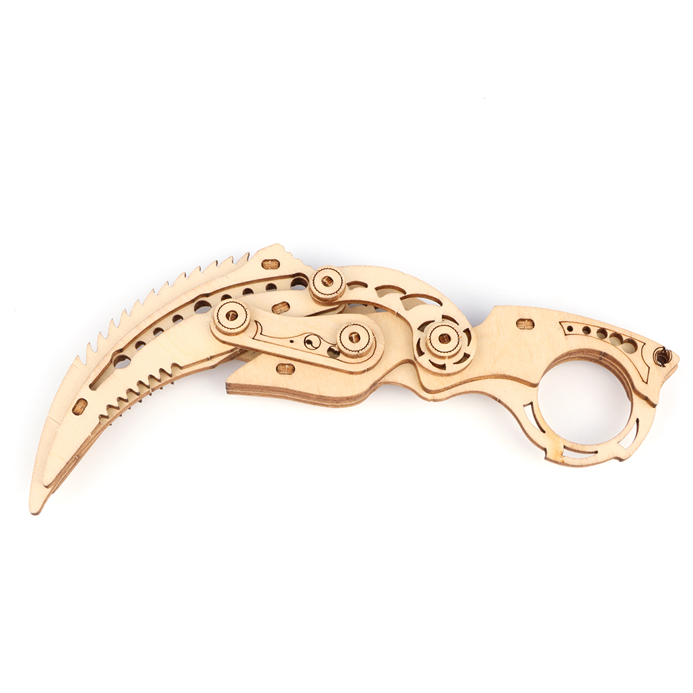 MAYBEARS 3D Wooden Puzzle DIY Knife Model Mechanical Laser Cut Eco-Friendly Wood Craft Educational Toy Ages 8+ 51-100 Pieces