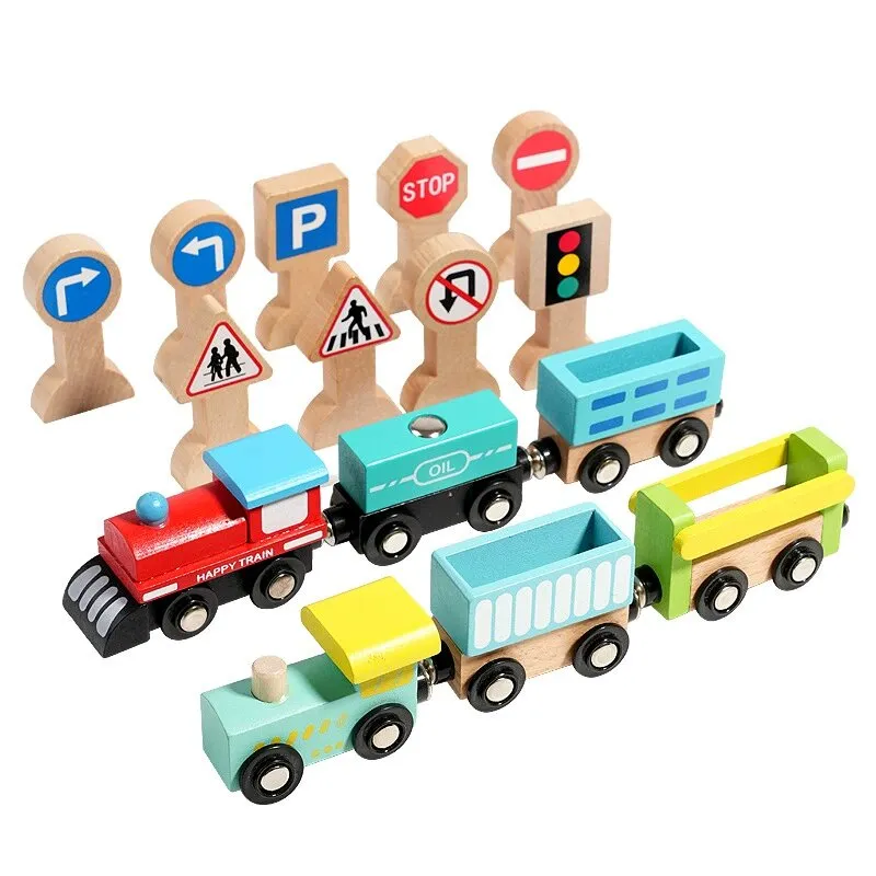 2026 Mini Cute Magnetic Dinosaur Kids Metal Children Electric Track Classic Fenfa Light up Thomas Wooden Toy Train Set