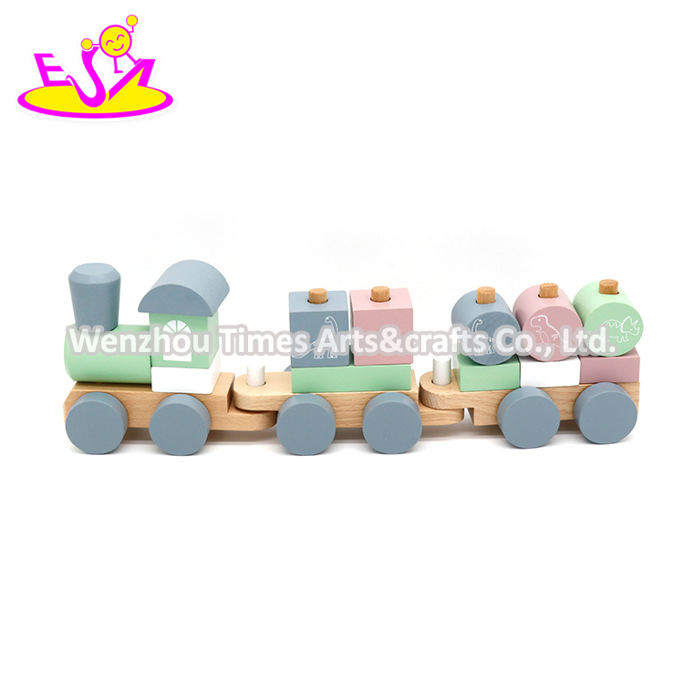 Hot Sale Mini Educational Wooden Block Train Set for Kids W04A553
