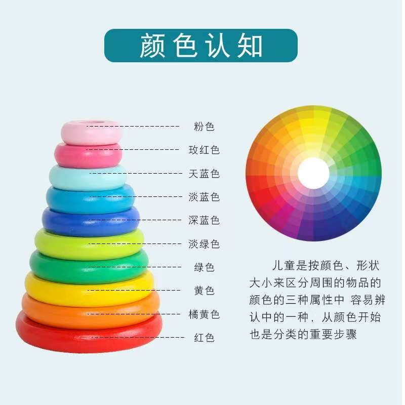 Natural Wooden Stacking Toy Montessori Early Education Toy