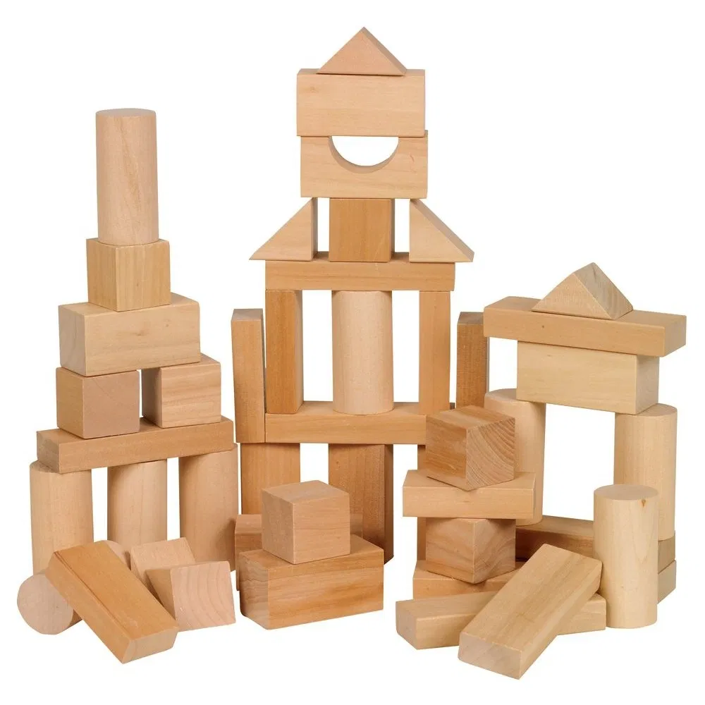 Wooden Toy Gift Set Developmental Construction Natural Building Blocks