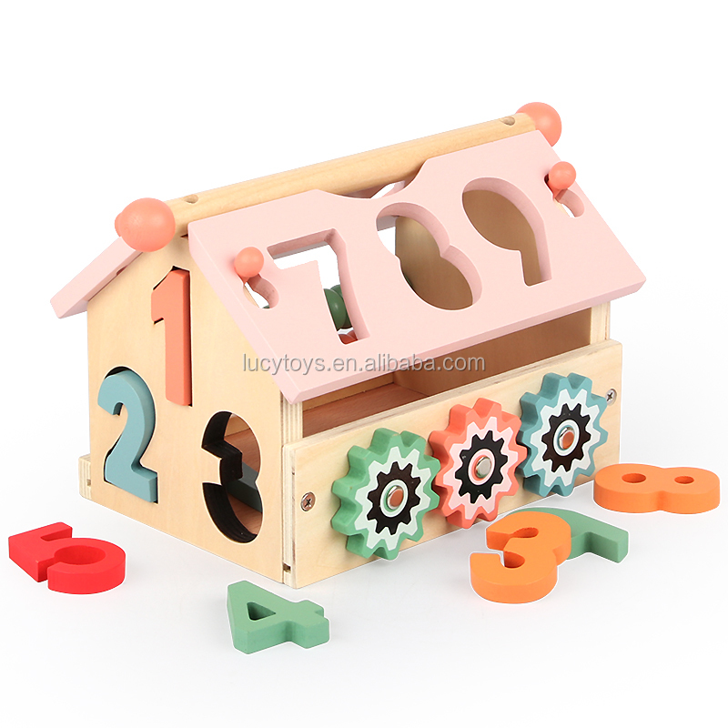 Multi-functional Kids Wooden Math Toy Educational Shape Sort Toys
