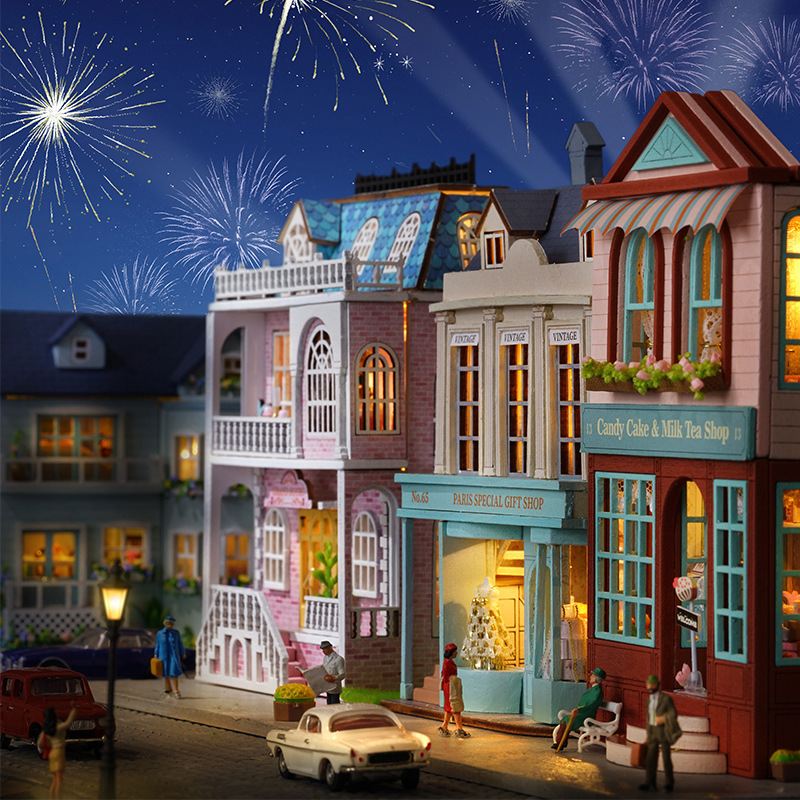 3D DIY Wooden Dollhouse Kit Miniature House with Openable Doors Laser Cut Wood Puzzle Craft for Kids Adults Home Decor Gift