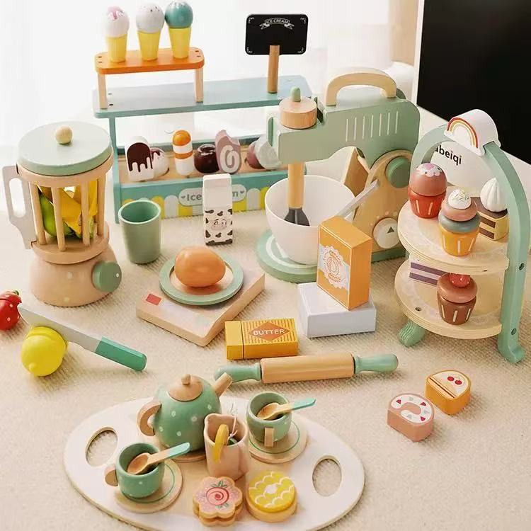 Wholesale Funny Hot Selling Pretend Play Preschool Wooden Sets Kids Kitchen Toy for Children Diy Food Kids Games