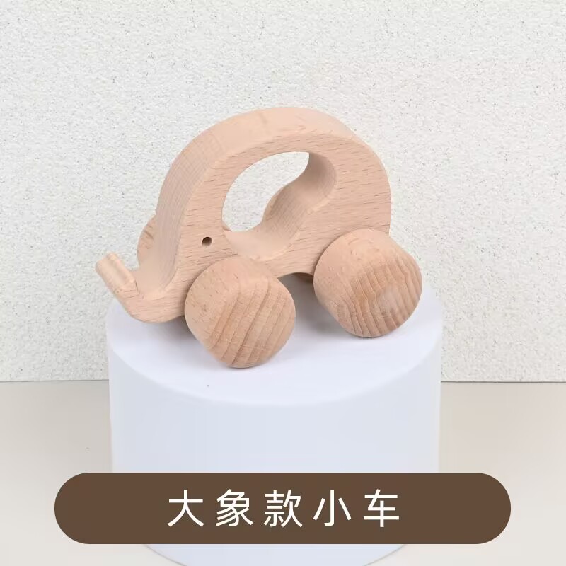 Eco-Friendly Bamboo &amp; Wood 4-Wheel Cartoon Shape Small Car Toys