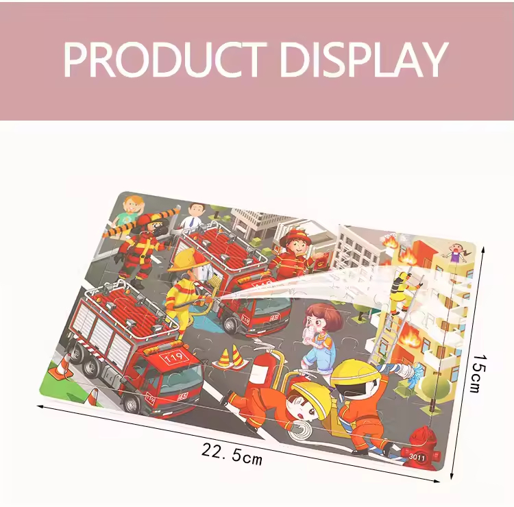 New Arrival 30 Pieces Wooden Jigsaw Puzzle Board Montessori Toddler Learning Animal Travel Set Game Toys for Kids Boys and Girls