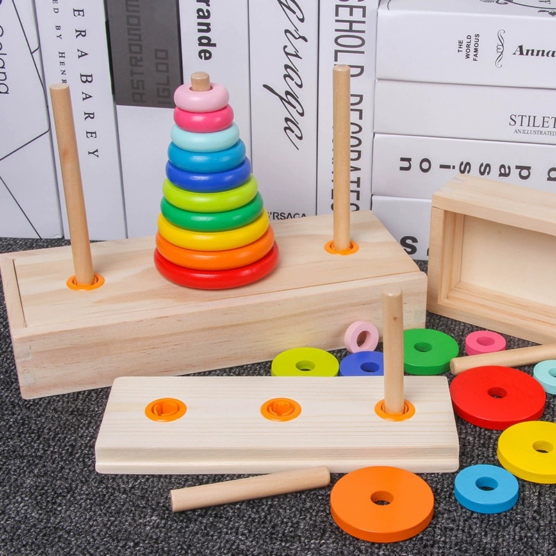 Natural Wooden Stacking Toy Montessori Early Education Toy