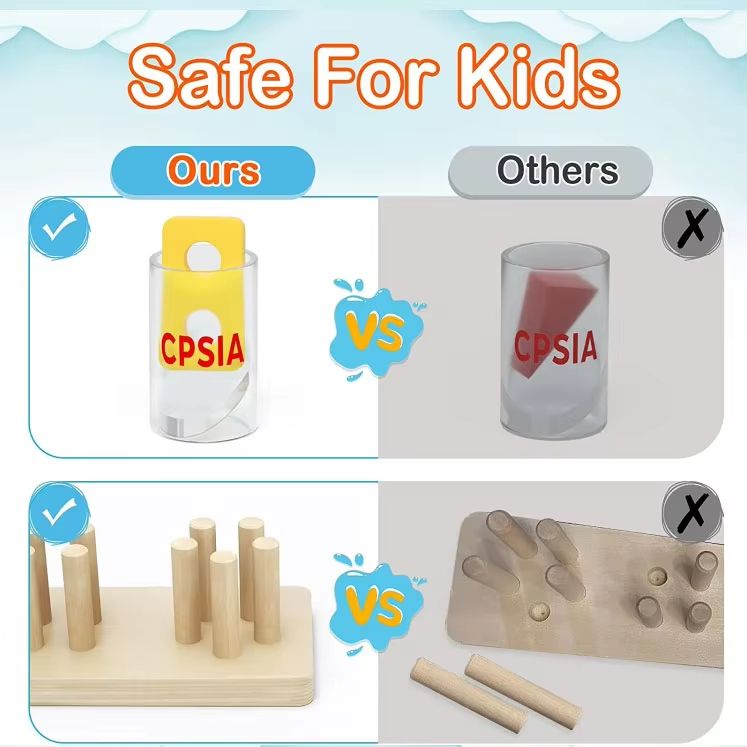 Montessori Toys Wooden Learning Puzzles Shape Sorting & Stacking Toys for Toddlers and Kids Preschool