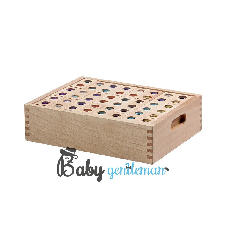 Large Particle Transparent Gem Building Block with Wooden Box Z13376D