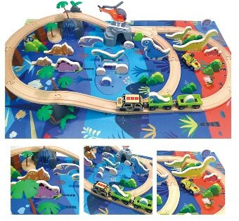 2026 Wholesale Chirstmas Kids Railway Electric Toy Wooden Model Mini Train Set