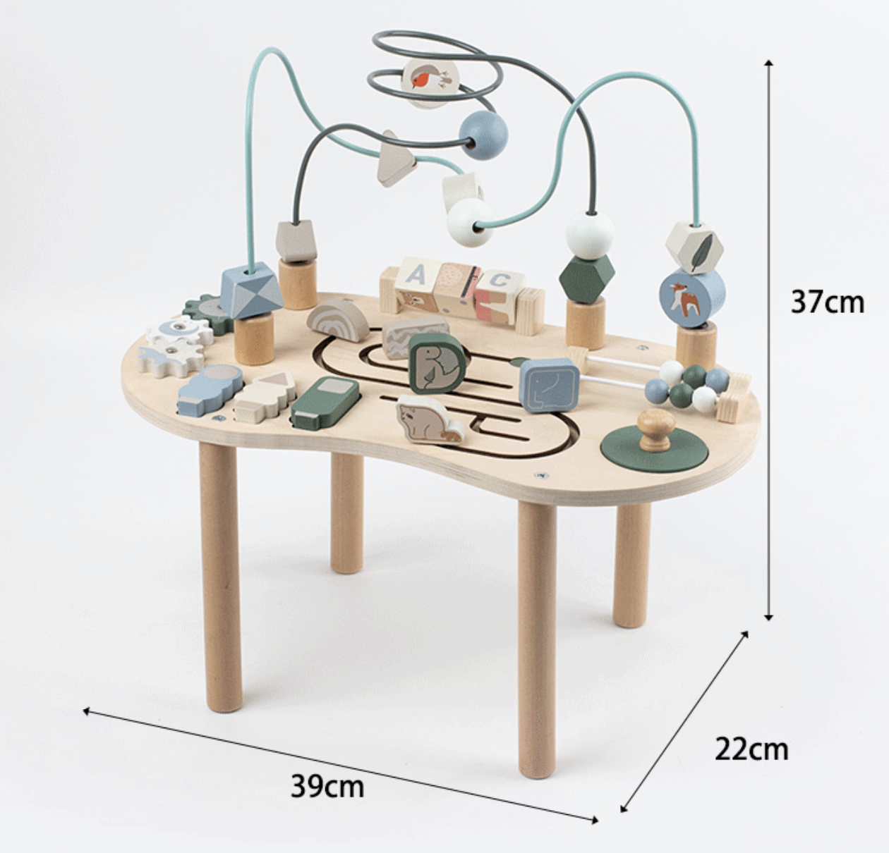 Montessori Multi-Functional Busy Table Wooden Children's Educational Toy Maze Game Letter Recognition Picture 5-7 Years EN71