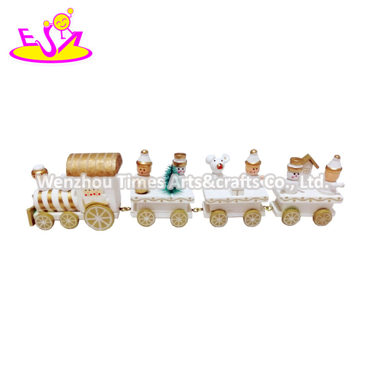 Top Fashion Mini Wood Christmas Village Train Set for Decorations W04A506