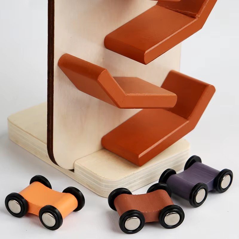 Factory Direct Sale Montessori Cartoon Wooden Racing Toy Montessori Educational Toys for Unisex Kids