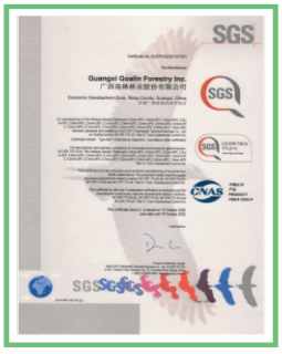 Manufacturing standards certificate