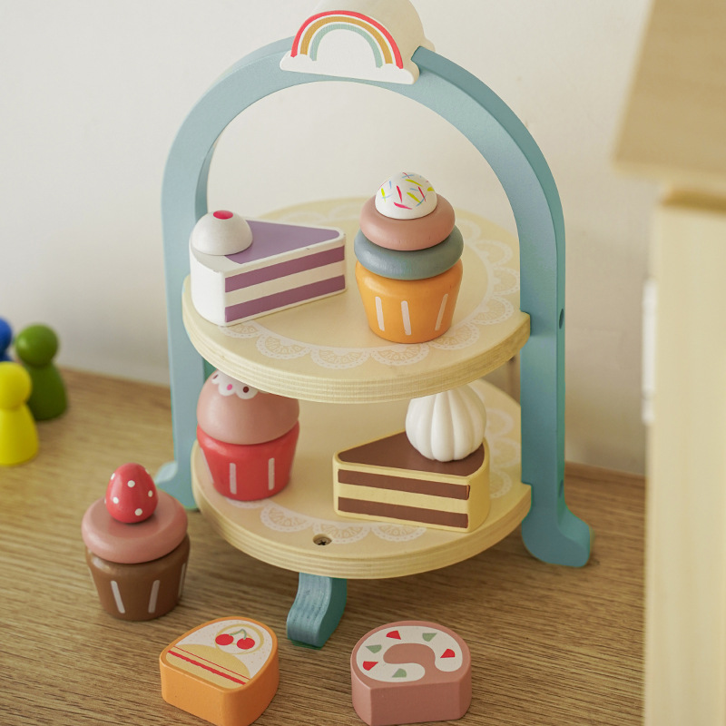 2025 Wholesale Wooden Funny Pretend Play Preschool Toys Montessori Wooden Sets Kids Kitchen Toy for Children DIY Food for Kids