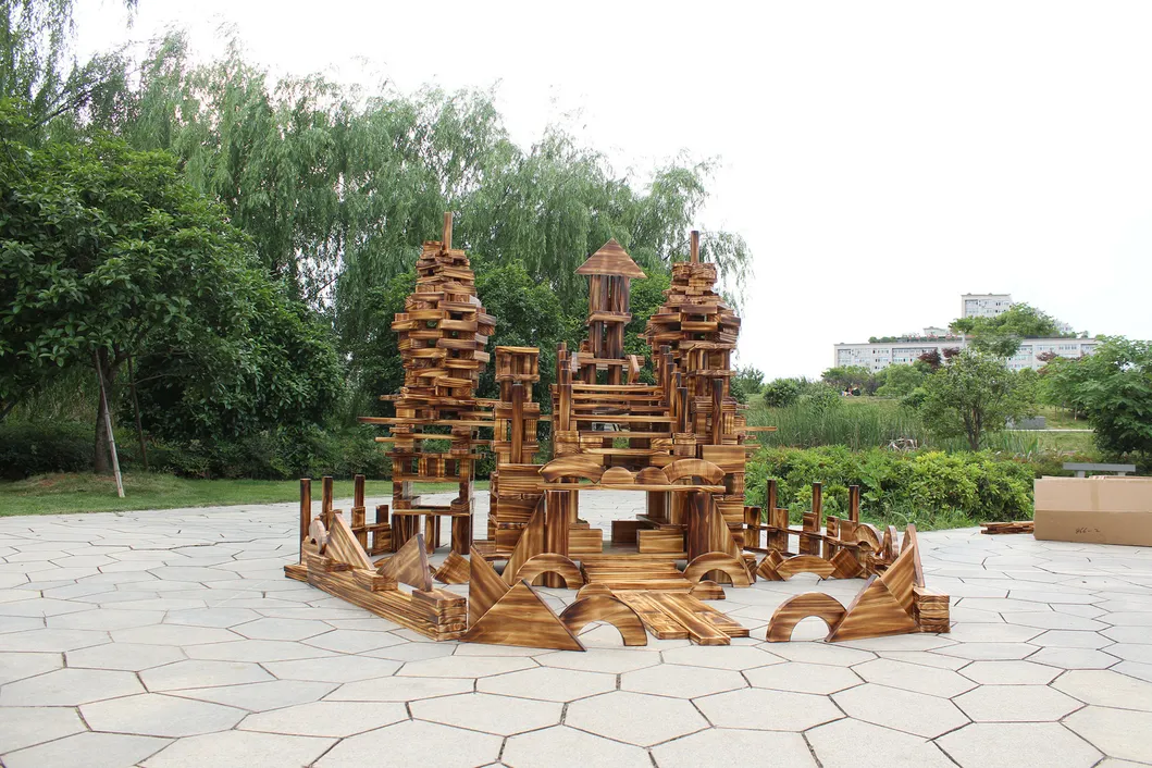 Kids Giant Outdoor Classroom Intelligence Training Wood Building Blocks