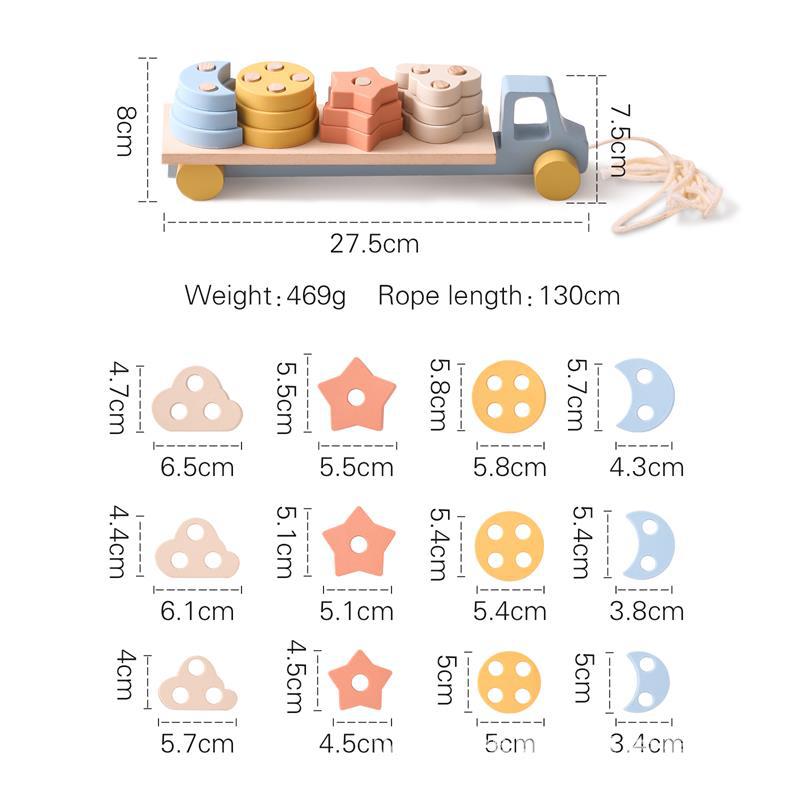 Baby Early Education and Intelligence Toy Wooden Multi-functional Color and Shape Cognitive Toy Multi-functional Matching Car
